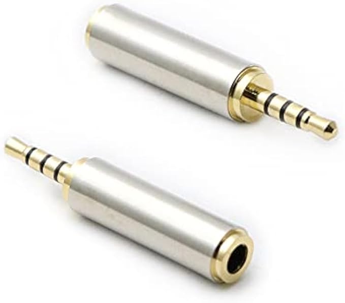rgzhihuifz 3.5mm Female to 2.5mm Male Audio Adapter Converter Headphone 2.5mm to 3.5mm 3 Ring Jack Stereo or Mono 2 Pack