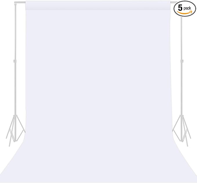 TRLYC White Photography Backdrop - 8 x 10 FT White Backdrop Background for Photography Photo Booth Backdrop for Parties Curtain Photographic Studio Photo Backgrounds