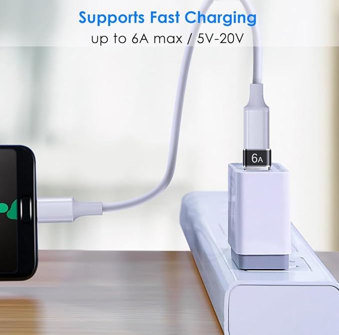 USB to USB C Adapter 4 Pack, USB A 3.0 Female to USB C Male OTG Adapter x2, Type C Female to USB Male Adapter x2, Compatible with MacBook, iPhone 15/16, Samsung Galaxy, Smartphones,Tablets,Laptops