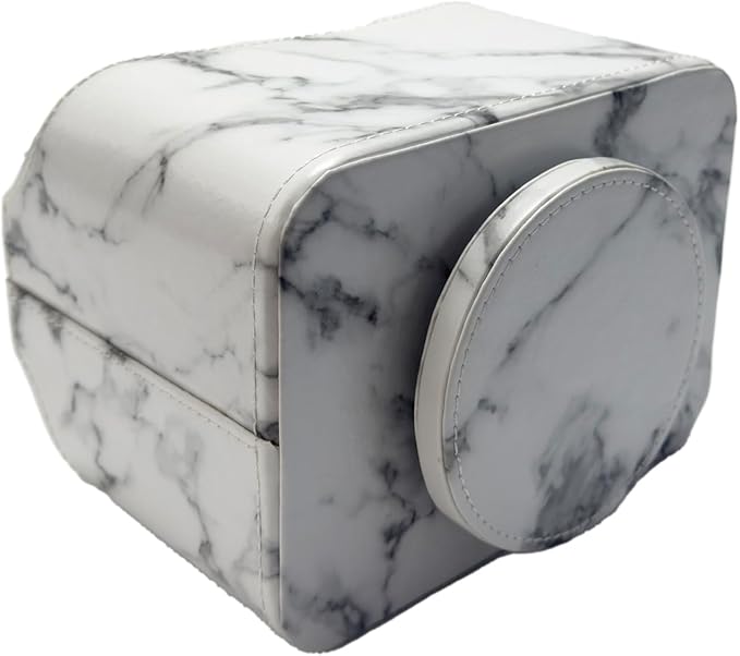 UnionBasic Rotating Desk Organizer, 360 Degree Desk Spinning Caddy, Desktop TV Guide/Mail/Media/Remote Controller Holder Organizer,Marble White