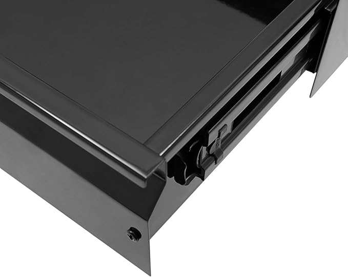 LEYSRIS 33.3" Under Desk Storage Drawer, Black Sliding Pull-Out Drawer for Sit Stand Workstation
