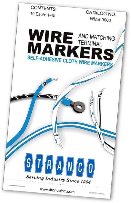 Premium Wire Marker Book for Cable Management, Vinyl-Coated, High-Tack Adhesive, Electric Panel Wire Label Stickers - 10 Pages Per Book