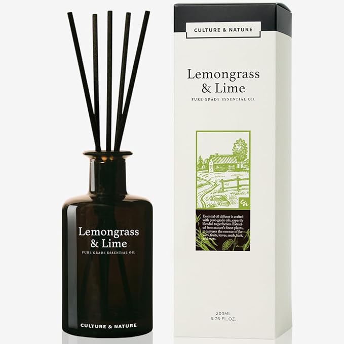 CULTURE & NATURE Pure Grade Essential Oil Diffuser (Lemongrass & Lime)
