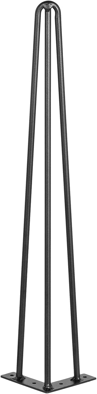 VEVOR Hairpin Table Legs 28" Black Set of 4 Desk Legs 880lbs Load Capacity (Each 220lbs) Hairpin Desk Legs 3 Rods for Bench Desk Dining End Table Chairs Carbon Steel DIY Heavy Duty Furniture Legs