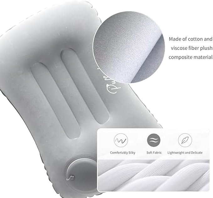 Portable Lightweight Mini Inflatable Pad,Stadium Booster Seat Bleacher Cushion,Foldable Waterproof Sitting Pad to Raise Height for Outdoor Camping Hiking Beach Office (Grey)