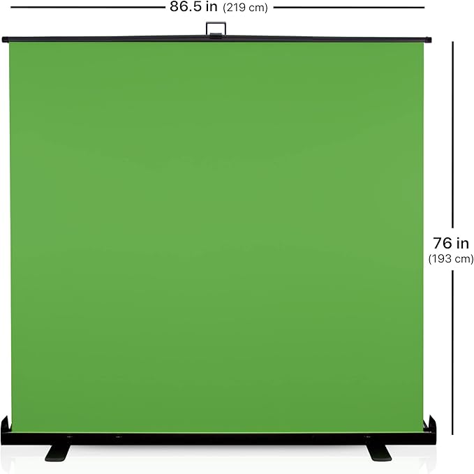【Wider Style】 KHOMO Gear 87-in Large Collapsible Green Screen Backdrop Portable Retractable Chroma Key Panel Photo Background with Stand for Video Conference, Photographic Studio, Streaming