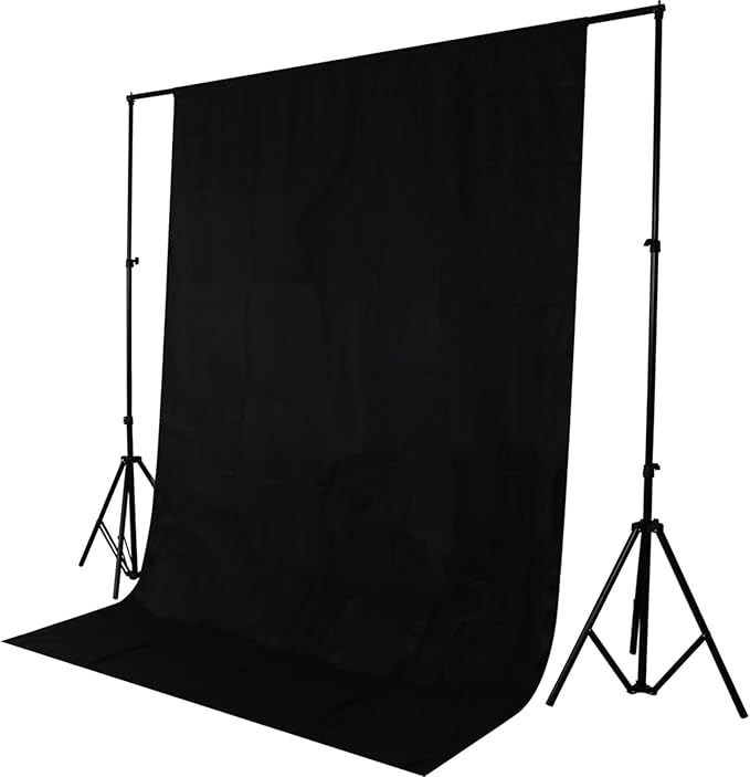TRLYC Black Background Backdrop - 7x10 FT Polyester Fabric Background Seamless Screen Drop for Photography Video Studio Parties Halloween