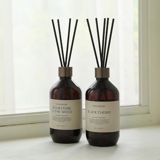 COCODOR Premium Reed Diffuser/Cedar Wood /16.9oz /1 Pack/Large Capacity Fragrance Scent Oil Stick Diffuser Set for Bedroom Bathroom Home Décor