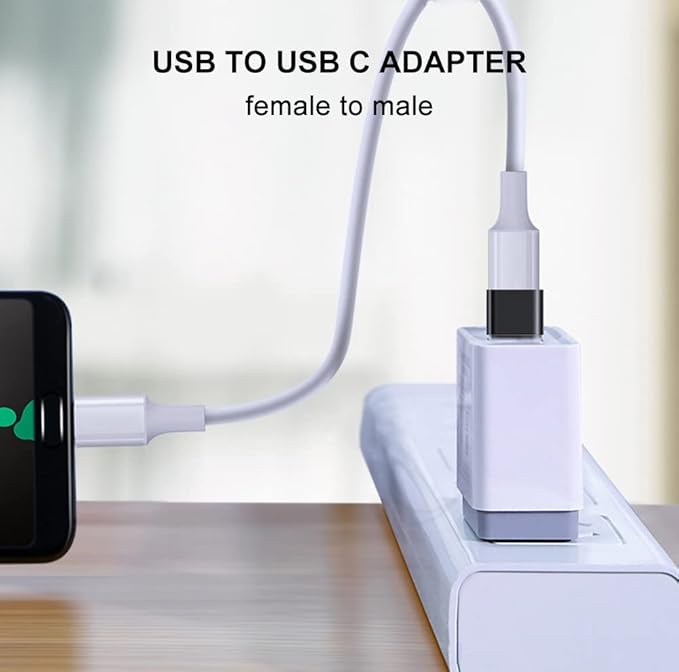 USB C to USB Adapter 4 Pack, USB Female to Type C Male OTG Adaptor, USB C Adapter Compatible with MacBook Pro, Samsung Galaxy, Type-C Phones, Laptops, Tablets and More (Black)