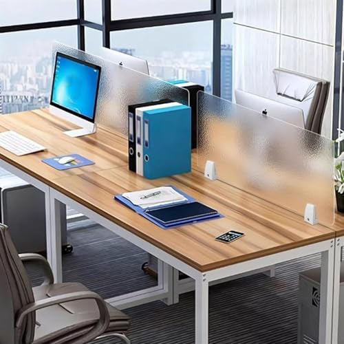 Desk DividersPrivacy Desk Divider 4mm Frosted Acrylic Panel Soundproof and Visual Distraction Shield for Office Desk Free Standingable,Frosted-40X30CM
