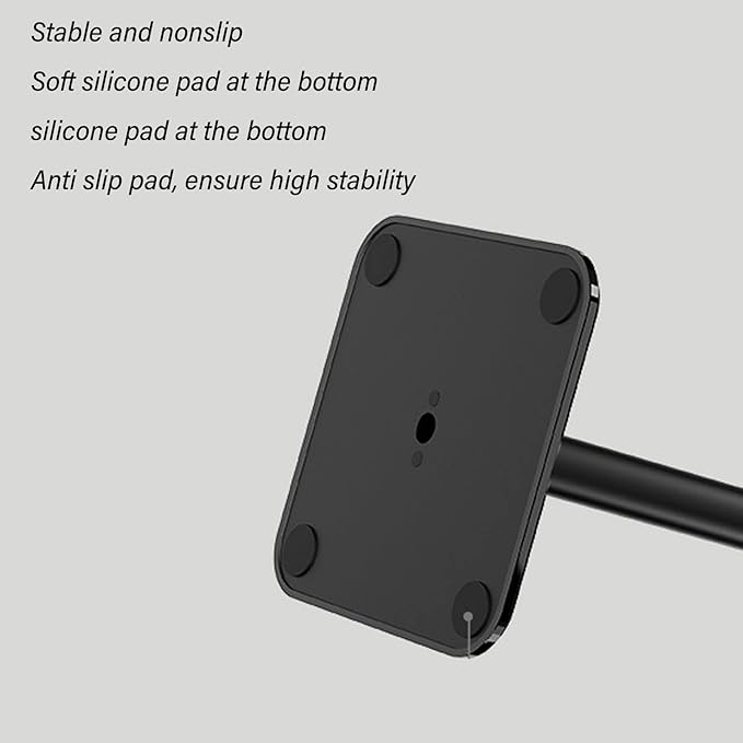 Headphone Stand, Rounded Corner Headset Holder, Anti Slip Base, TPU Tray, Aluminum Supporting Bar Headset Holder for Home Gaming Office (Black)