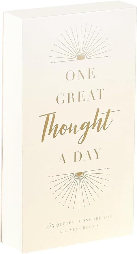 Eccolo Inspirational Quotes Thick Note Pad, "A Thought a Day" List Pad with 365 Inspirational Quotes for Notes, Memos - A Year of Positive Thinking, To Do List Notepad (Off-White, 4.5-x-8 Inches)
