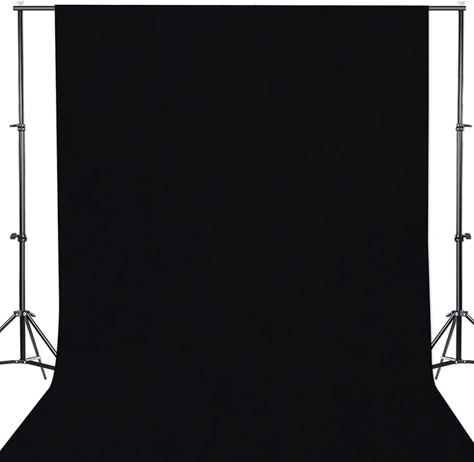 GFCC 5x7FT Black Backdrop Background - for Photography Photo Booth Backdrop for Photoshoot Background Screen Video Recording Parties Curtain