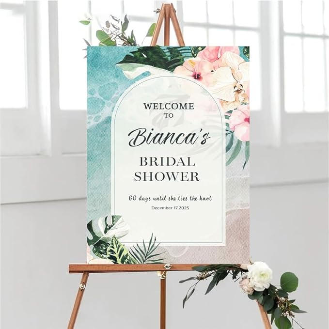 Bridal Shower Welcome Yard Sign, Wedding Shower Welcome Board, Custom Bridal Shower Sign, Elegant Bridal Shower Decor Board#9