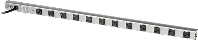 Tripp Lite 12 Outlet Surge Protector Power Strip, 15ft Long Cord, Metal, (SS361220) Black/Gray