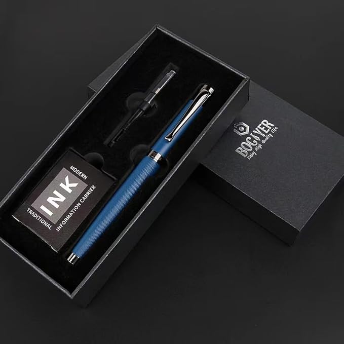 BOCIYER Luxury Fountain Pen Set,Ink Pen for Smooth Writing,Medium Nib,Includes 10 Ink Cartridges&Ink Converter,Best Pen Gift Case for Men & Women,fancy,Journaling,Executive Office pen-Black