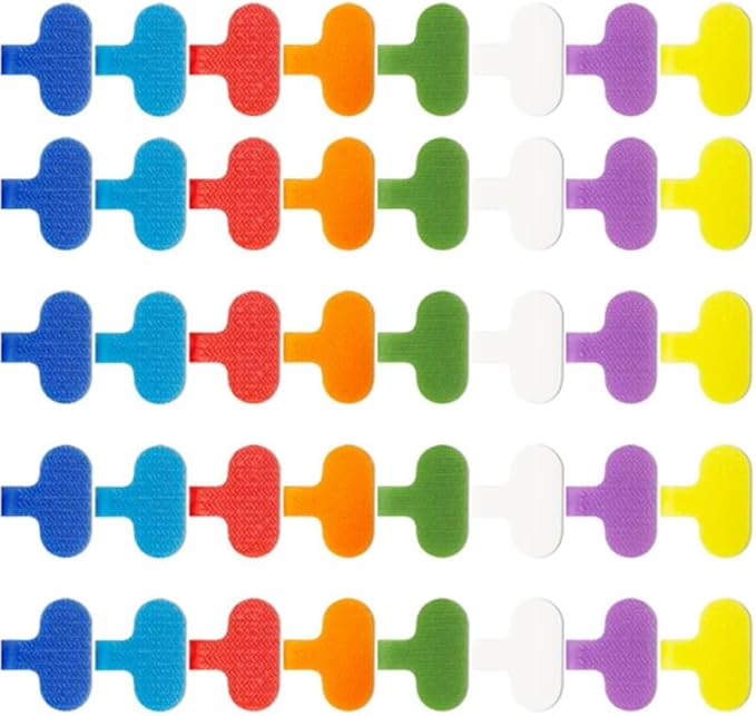 40Pcs Multi Color Cable Labels Tags, Waterproof Writable Cord Labels with Self-Adhesive for Electronics, Computer & Industrial Cable Management(2.4" x 1.5")