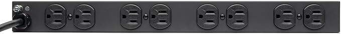 Tripp Lite 14-Outlet Rack Mount Surge Protector Power Strip PDU, 15A, 120V, 3000 Joules, 15ft Cord with 5-15P Plug, 1U Horizontal Rack Mount, Lifetime Manufacturer's Warranty (DRS-1215)