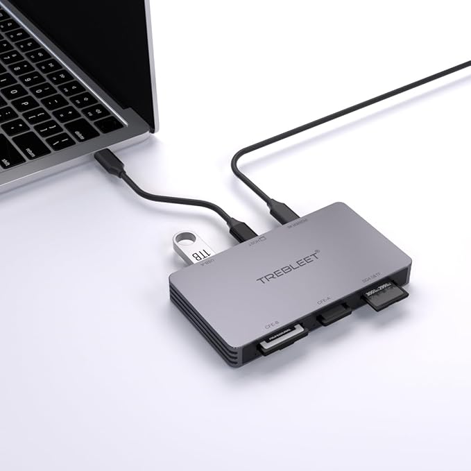 6 in 1 Card Reader for CFexpress Type B, CFexpress Type A, SDXC UHS-II, Micro SD/SD Cards, with USB-A Port 10Gbps