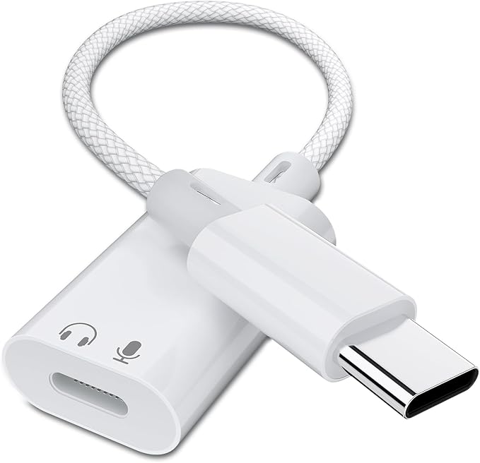 USB C to Lightning Headphone Audio Adapter, USB C Male to Lightning Female Earbuds Audio Adapter Compatible with iPhone 17/Air/16/16e/15 Plus/Pro/Max/15, iPad Pro, iPad Air 6/5/4, MacBook (No Charge)