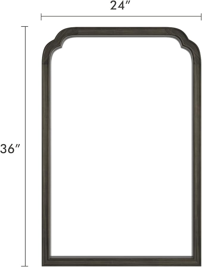 WallBeyond Wooden Framed Wall Mirror, Natural Wood Bathroom Vanity Mirror for Entryway, Living Room or Bedroom Home Decor Vertical or Horizontal Hanging [24" x 36" Black]