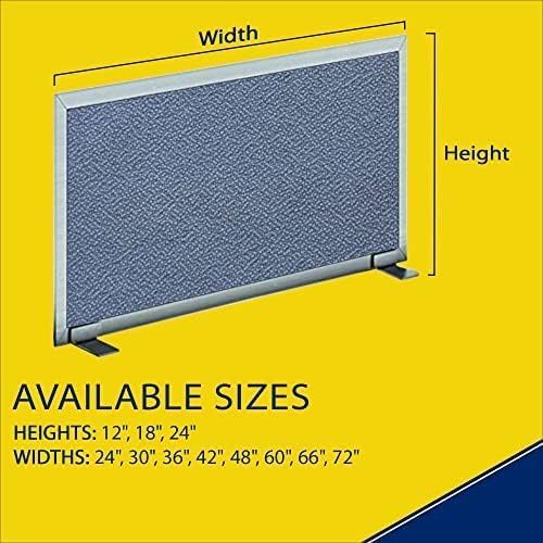 OBEX Acoustical Free Standing Privacy Screen, Cubicle Accessories Desk Privacy Panel, Desk Dividers for Office, Office Furniture Partitions Portable Sound Proof Dividers, 12" x 42", Twilight