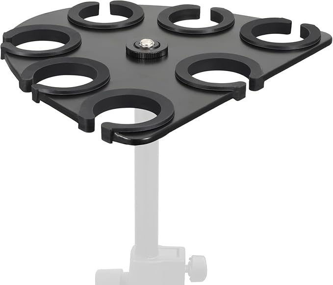 Joyvio Multi Mic Holder for Wired and Wireless Mics, Organizes Up to 7 Mics, Aluminum, Black