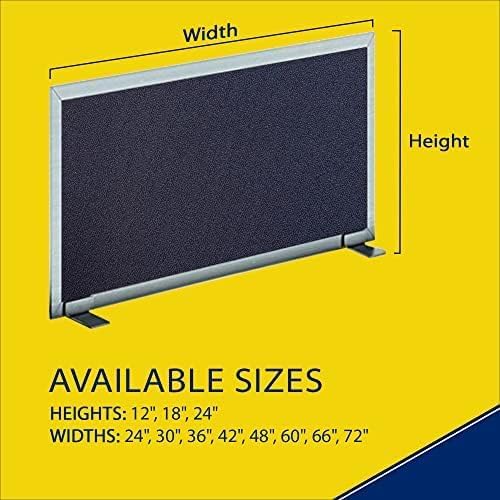OBEX Acoustical Free Standing Privacy Screen, Cubicle Accessories Desk Privacy Panel, Desk Dividers for Office, Office Furniture Partitions Portable Sound Proof Dividers, 12" x 48", Slate
