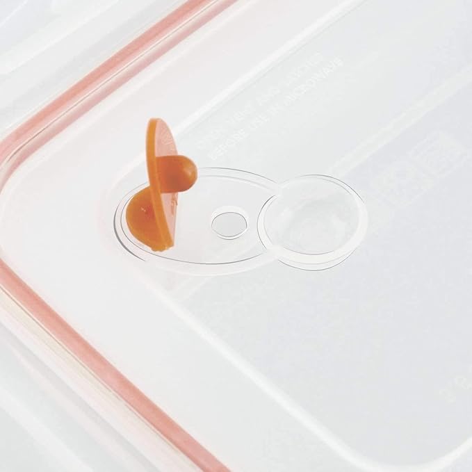 Sterilite Ultra-Seal 12 Cup Rectangle, Airtight Food Storage Container, Latching Lid, Microwave and Dishwasher Safe, Clear With Orange Gasket, 6-Pack