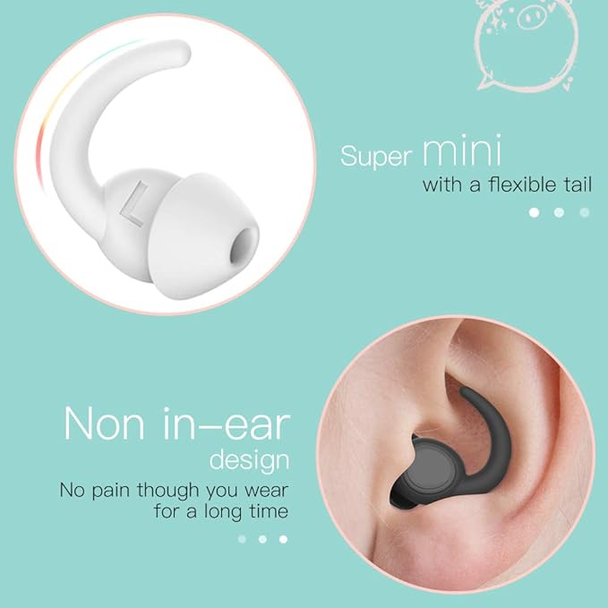 WUTAN Ear Plugs for Sleeping Noise Cancelling 14-38dB, Comfortable Soft Reusable Silicone Ear Plugs Noise Reduction Earplugs for Sleep Concert Work Airplane Travel (Blue White, S/L)