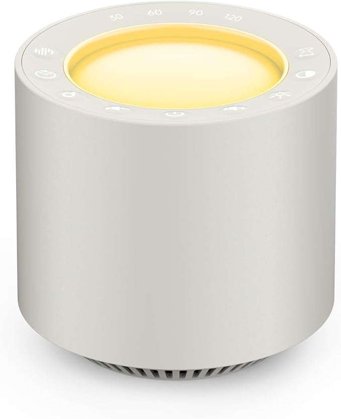 PureNurt Baby White Noise Machine: Red Light Therapy Sleep Sound Machine with 38 Soothing Sounds & Calming Womb Soother Shusher, Memory Function, Dimmable Nursery Night Light with Timer, Baby Gift
