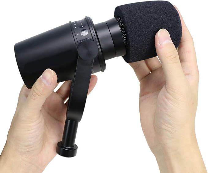 SUNMON Shure MV7 Pop Filter Foam Cover - Professional Mic Windscreen Wind Cover Compatible with Shure MV7 Podcast Microphone to Minimise Plosives