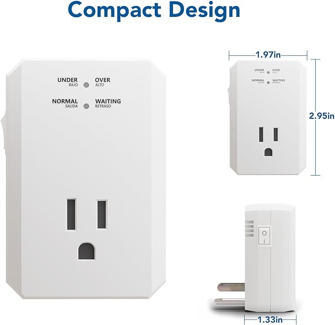 BSEED Single Outlet Surge Protector, Small Surge Protector Wall Tap with Ground Protected Light Indicators for Refrigerators, PC, TV, Xbox Series X, PS5 and Home Appliances, 15A, 1875W, 120V, 2 Pack