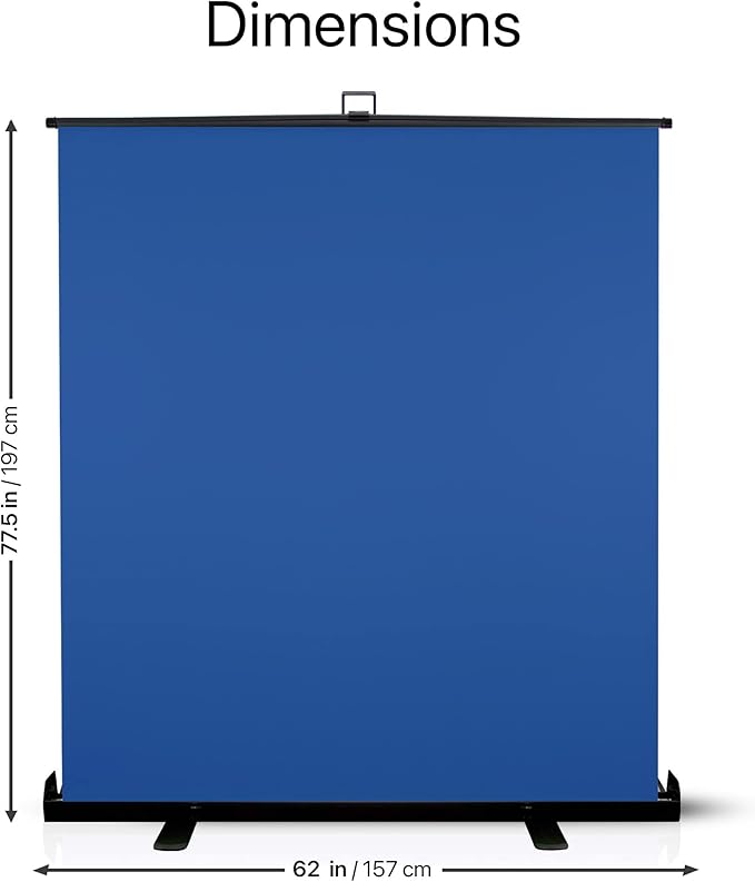 KHOMO Gear 62-Inch Blue Screen Backdrop – Collapsible & Portable Chromakey Background for Streaming, Video Calls, Photography, Zoom & Gaming – Wrinkle-Resistant, High-Density Fabric, Easy Setup