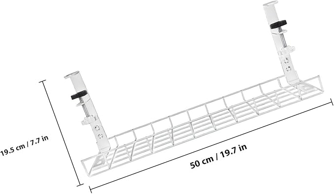 Under Desk Cable Management Tray and Wire Organizer, No-Drill 500Mm Large Capacity Cable Storage Rack for Office Desk Cord Management Holder
