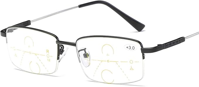 Progressive Multifocus Computer Reading Glasses Blue Light Blocking No Line Lenses Multifocal Readers for Men and Women