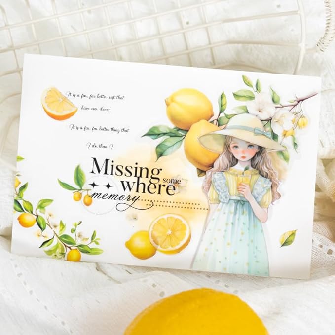 MiyouLuna 60 Pcs Large Garden-Inspired PET Stickers, Fruit-Themed for Scrapbooking, Journaling, DIY Crafts, with Organizer