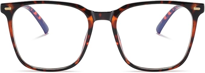 MACJERO Oversized Square Blue Light Blocking Glasses for Women Men, Anti-Fatigue Computer Monitor Gaming Glasses Reduce Eye Strain(((Brown Tortoise)