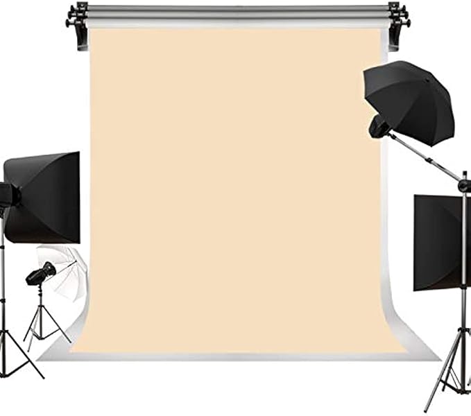 Kate 6ftX9ft Solid Beige Backdrop Portrait Photography Background for Photography Studio Children and Headshots Beige Backdrop Background