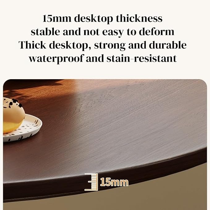 31.5" Tulip Table for 2-4 Persons Modern Round Dining Room Table, Mid-Century Modern Walnut Small Kitchen Table with MDF Wooden Top, Leisure Coffee Table for Living Room, Dining Room, Office
