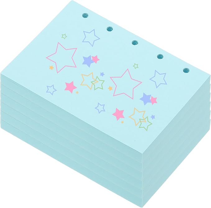 PATIKIL Colored Loose Leaf Paper, 4.1" x 3"(A8) 300 Sheets 5 Holes Punched 150GSM Blank Binder Refill Paper Supplies for Office Note Taking Teacher Planner Journal Notebook, Light Blue