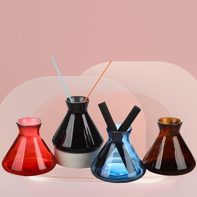 200ml Black Glass Reed Diffuser Bottles,Empty Refillable Diffuser Bottle for Essential Oils,Aromatherapy Container for DIY Replacement Diffuser,Reed Sticks,Crafts Decor