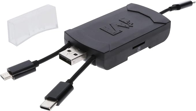 MUDDY 4-in-1 Multi Card Reader for Trail Camera Image and Video Viewing with OTG Support and Apple and Android Compatibility (Black)