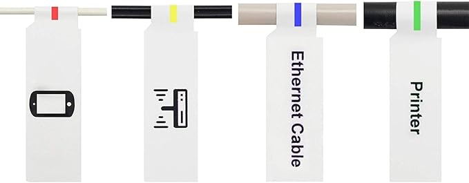 Mr-Label® Inkjet & Laser Printer Support Waterproof Cable Label - Letter Sheet - Self-Adhesive & Durable - with Print Tool (20 Sheets, 600 Labels, White)