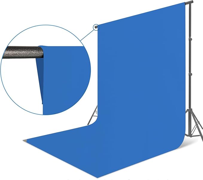 6x8 Ft Polyester Blue Photo Backdrop for Photoshoot Background for Photography Screen Video Recording Blue Screen Photo Background Streaming Video Shooting Backdrop