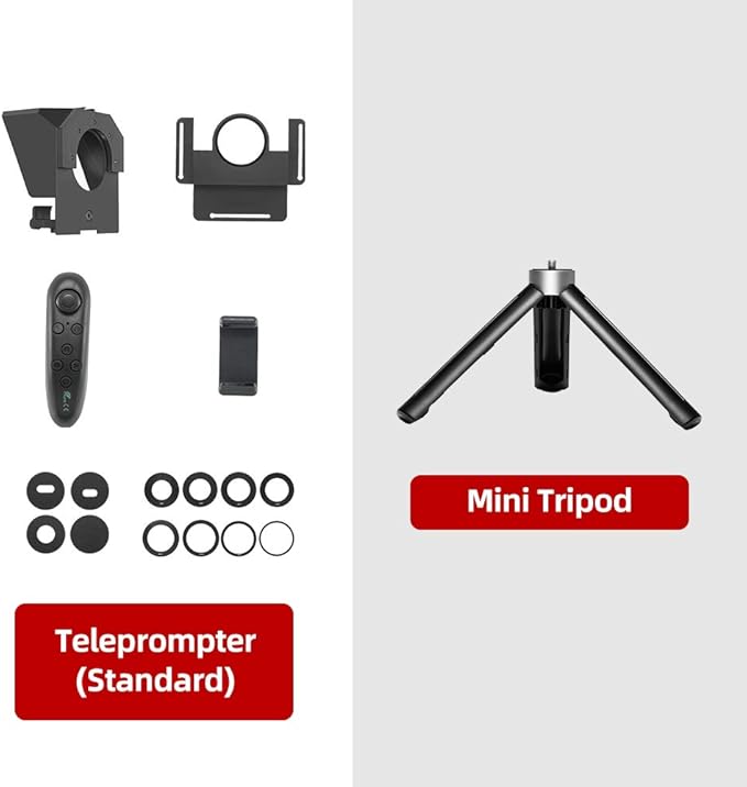 AMBITFUL Portable Teleprompter Kit - 7.5'' Mini Teleprompter with Desktop Tripod &Remote Control for Phone and DSLR Recording