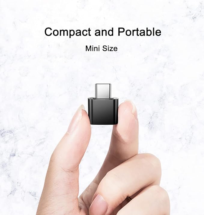 USB C to USB Adapter 4 Pack, USB Female to Type C Male OTG Adaptor, USB C Adapter Compatible with MacBook Pro, Samsung Galaxy, Phones, Laptops, Tablets and More (2 Black and 2 White)