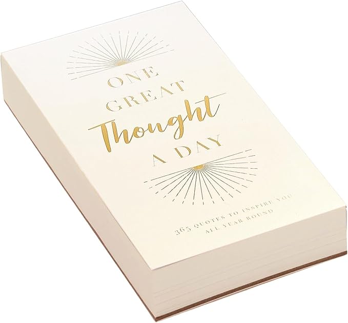 Eccolo Inspirational Quotes Thick Note Pad, "A Thought a Day" List Pad with 365 Inspirational Quotes for Notes, Memos - A Year of Positive Thinking, To Do List Notepad (Off-White, 4.5-x-8 Inches)