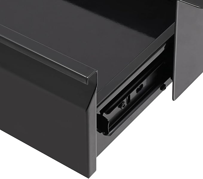 LEYSRIS 17.7" Lx9 W Under Desk Storage Drawer, Black Sliding Pull-Out Drawer for Sit Stand Workstation