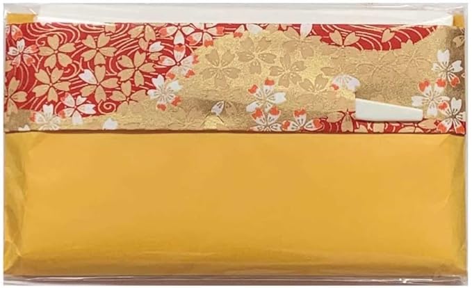 Mino Washi Japanese Toraditional Kaishi Ppaper 30 sheets of Plain Kaishi Paper in Japanese Colorful Yuzen Paper Poach with Sweet Pick [Yellow], 5.7 x 6.9 inches(145 x 175 mm)